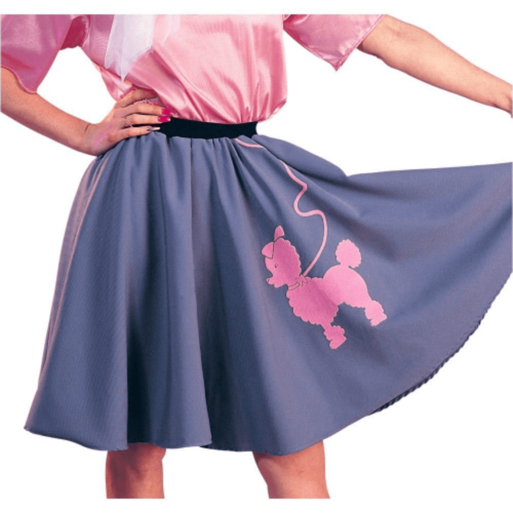 1950s Grey Polyester Adult Poodle Skirt