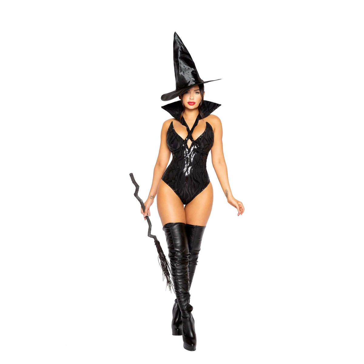 Sexy Wicked Witch Adult Costume with Sequin Detail