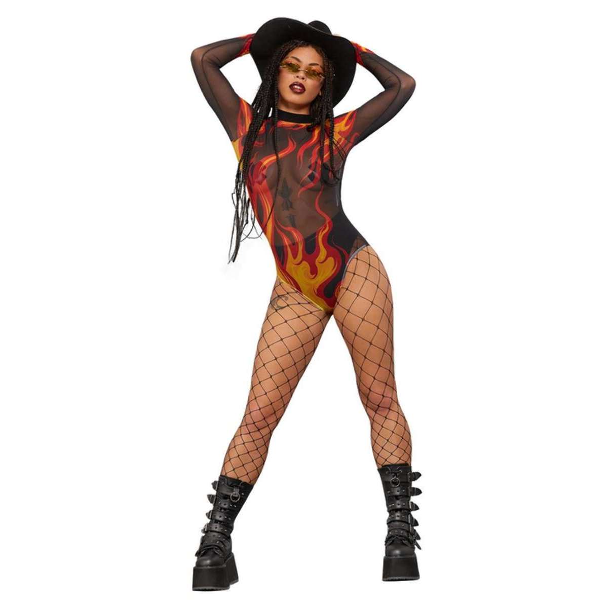 Flaming Hot Beauty Flame Bodysuit