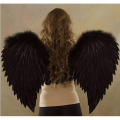 Medium Black Feather Angel Wings