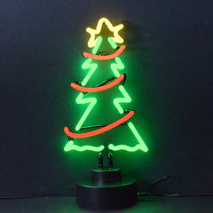 Christmas Tree With Garland Neon Sculpture
