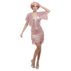 Deluxe 20's Vintage Pink Flapper Adult Costume