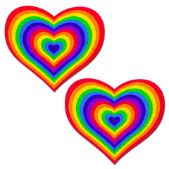 Rainbow Pumping Heart Nipple Pasties