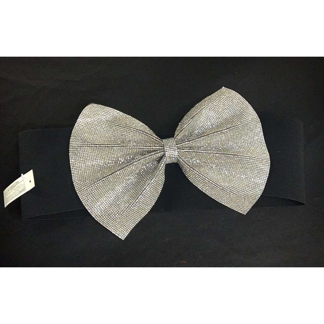 Sparkly Silver Bow Belt