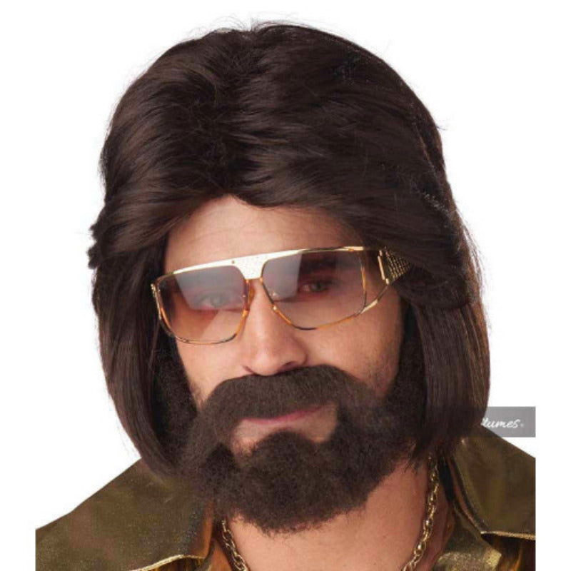 70's Disco Guy Wig, Beard and Mustache
