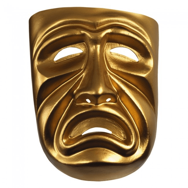 Gold Tragedy Drama Mask
