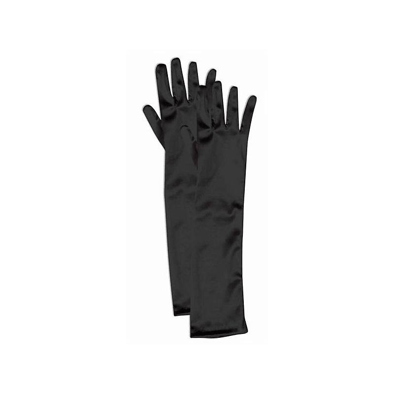 Black Satin Child Opera Gloves