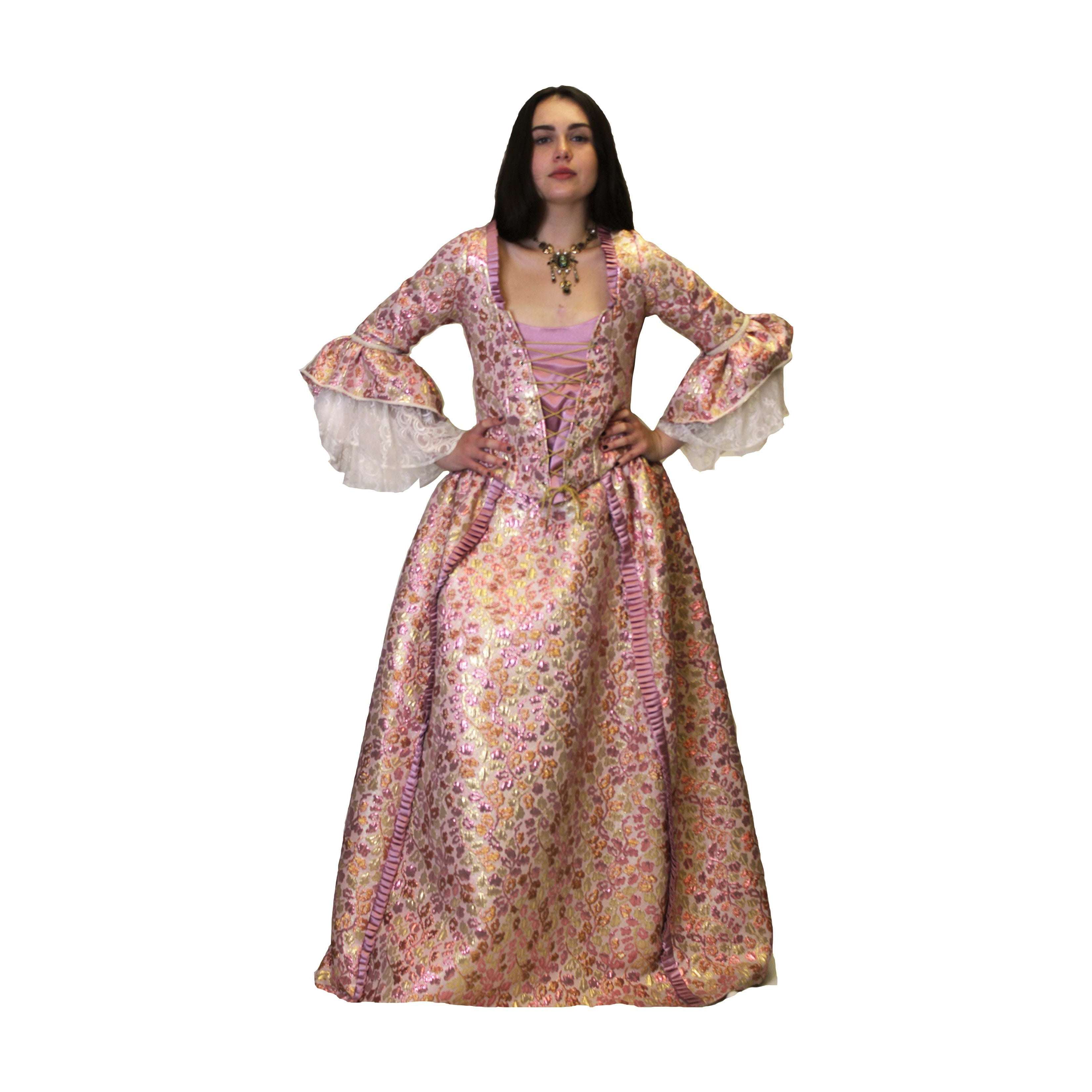 Colonial Stunning Rose Gold & Pink Dress Women's Adult Costume