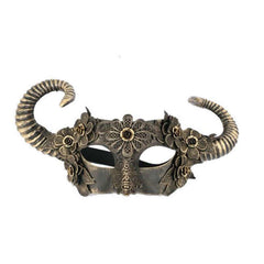 Gold Vintage Style Steampunk Mask w/ Horns