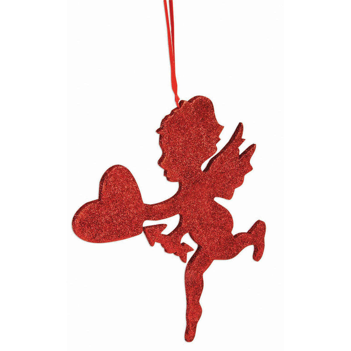 Red Glitter Cupid Hanging Valentines Day Wall Decor