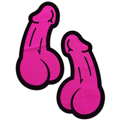 Neon Pink Dick Nipple Pasties