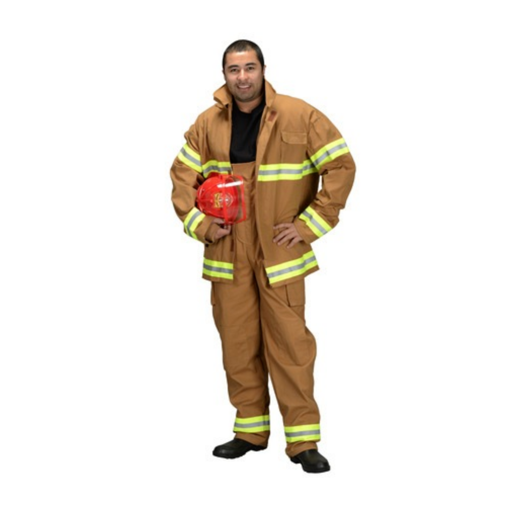 Deluxe Tan Firefighter Suit Adult Costume