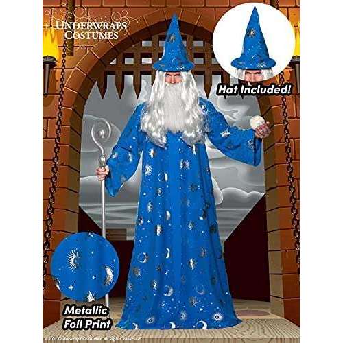 Celestial Wizard Robe Unisex Adult Costume w/ Matching Hat