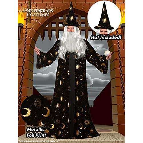Celestial Wizard Robe Unisex Adult Costume w/ Matching Hat
