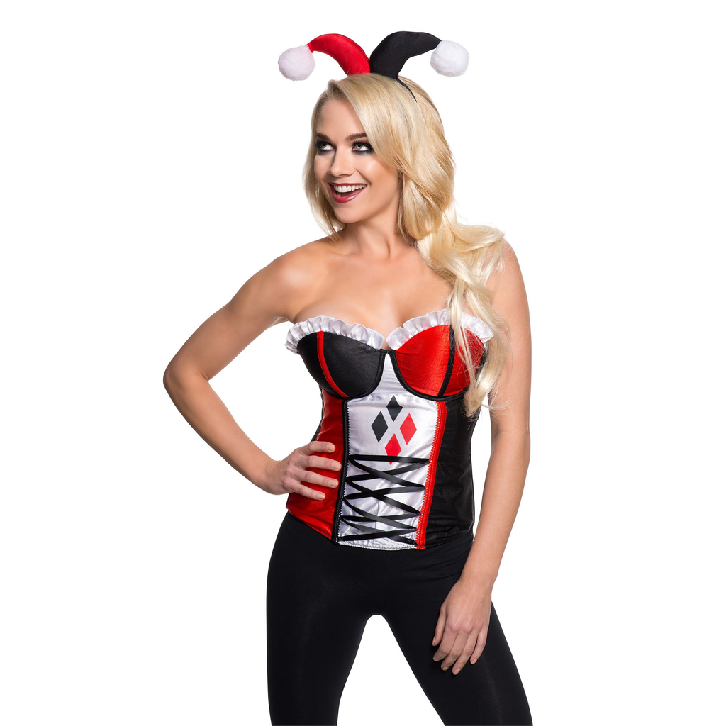 Harley Quinn Red And Black Adult Jester Headband