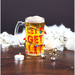 'Get Lit' LED Holiday Lights Beer Glass