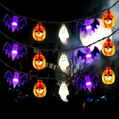 Pumkin, Bat, Ghost String Lights