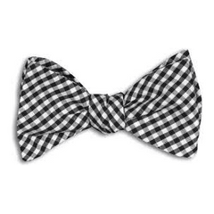 Black and White Gingham Bow Tie
