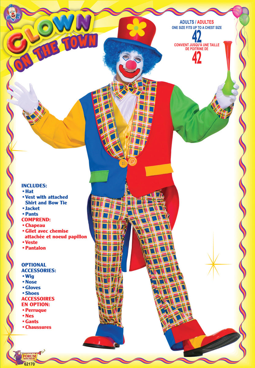 Clown On The Town Adult Costume
