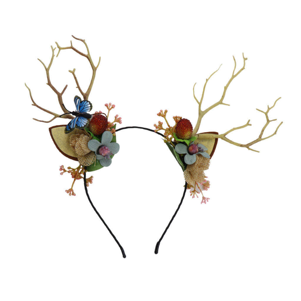 Flower Headpiece with Antlers