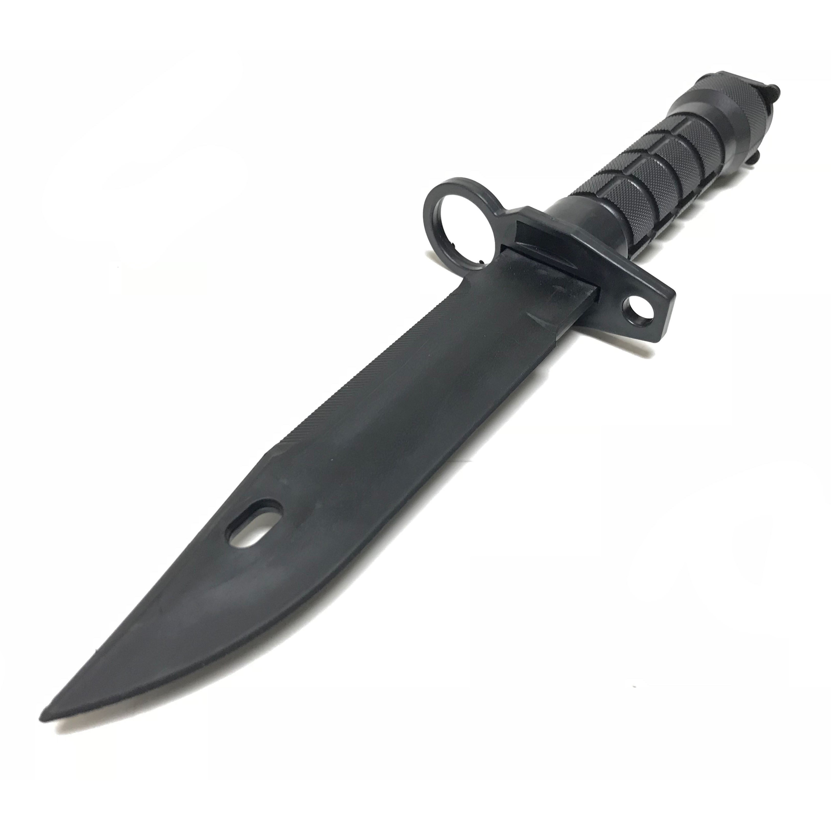 12 Inch Rubber Army M9 Tactical Bayonet Knife Black Stunt Prop with Sheath