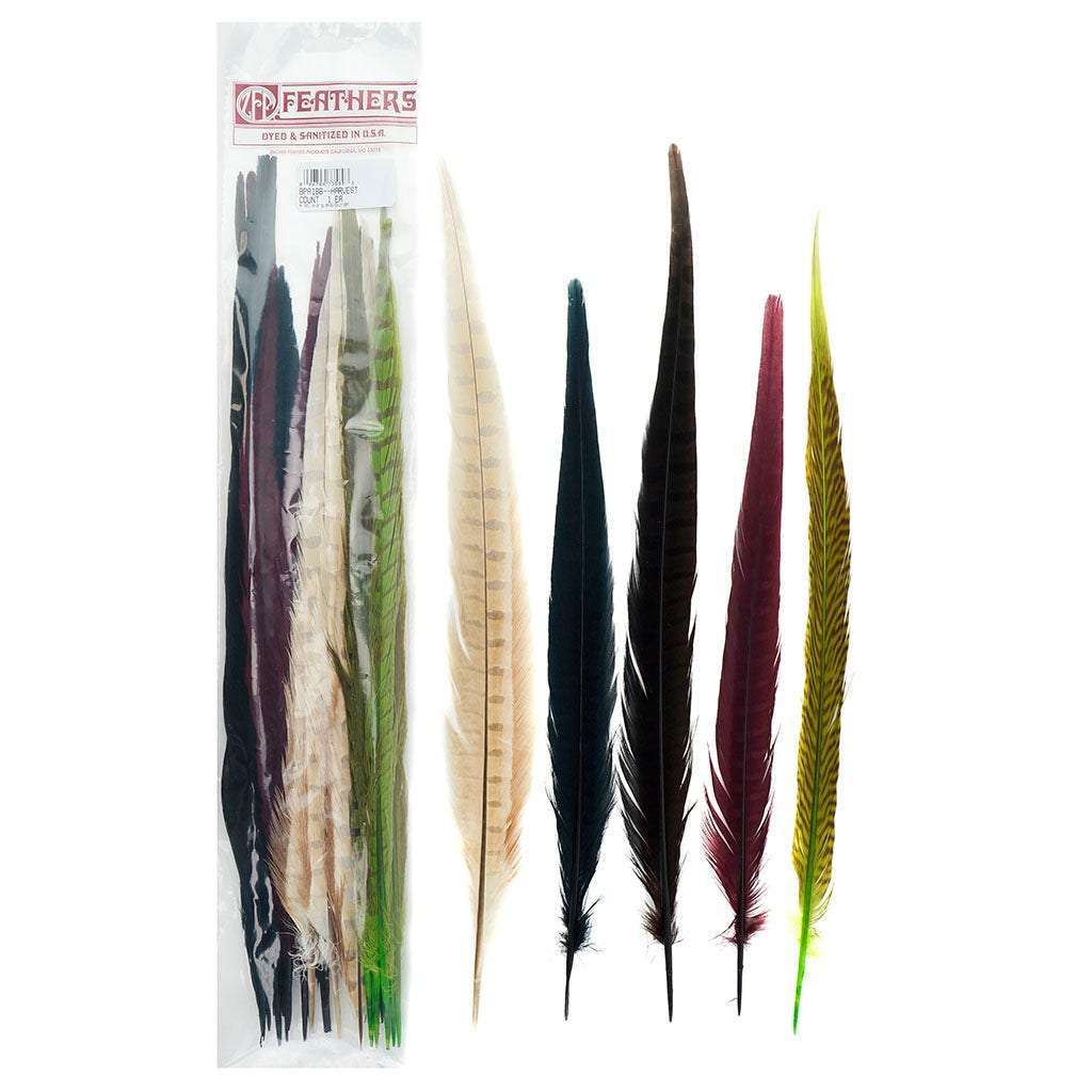 Assorted Pheasant Tails Mix Dyed-HARVEST-24 Count