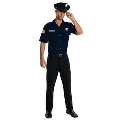 Navy Blue Police Officer Uniform Adult Costume