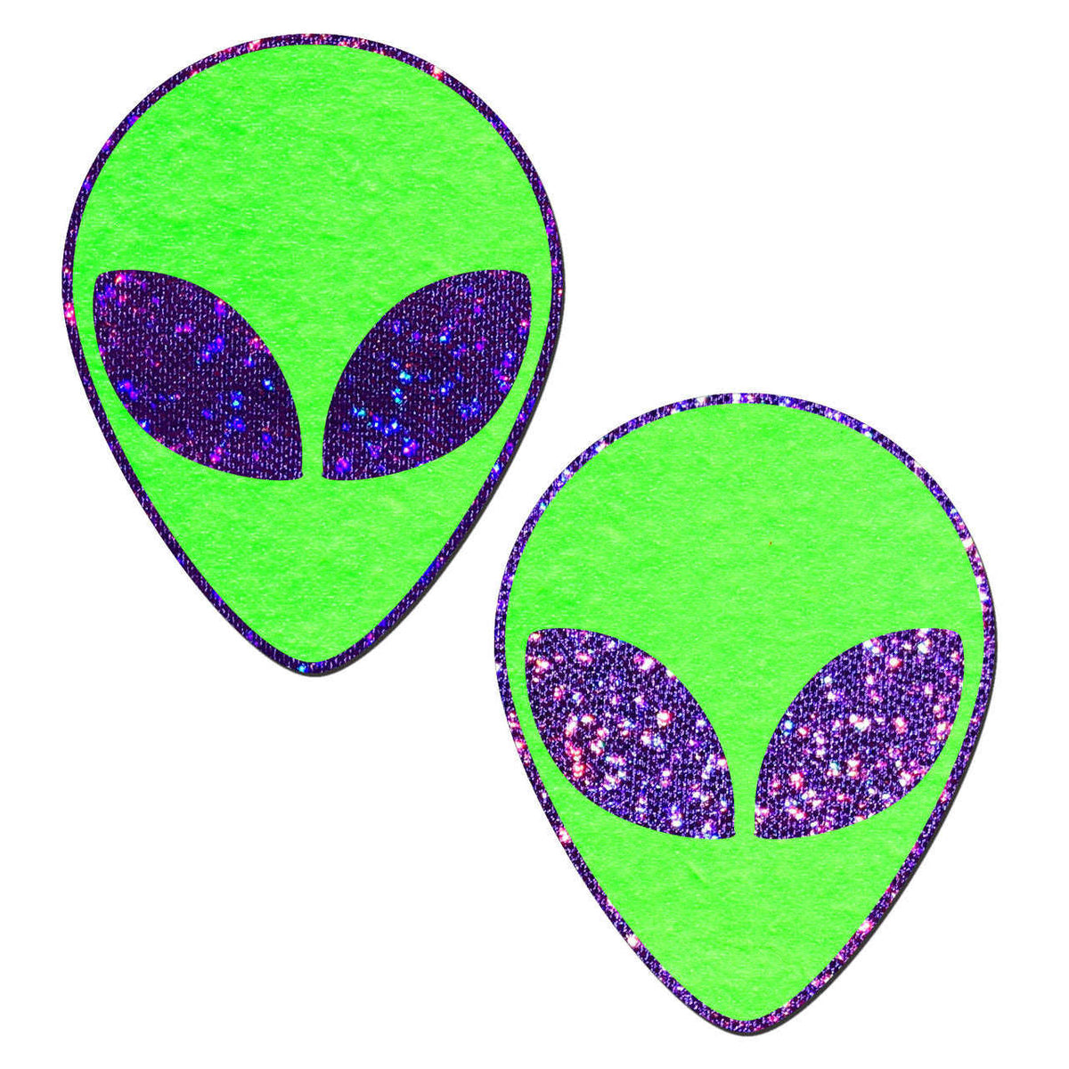 Green & Purple Glow In The Dark Alien Nipple Pasties