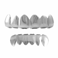 Top and Bottom Silverstone Grillz Set