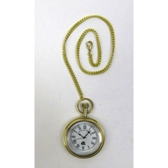 Solid Brass Pocket Watch with Chain