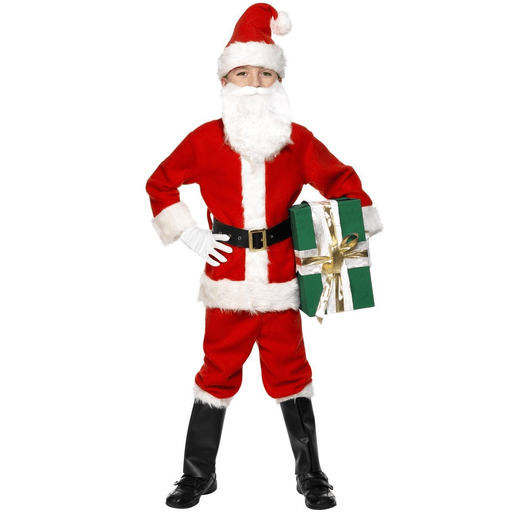 Deluxe Santa Kids Costume w/ Beard