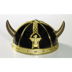 Black and Gold Hard Plastic Child Costume Viking Helmet