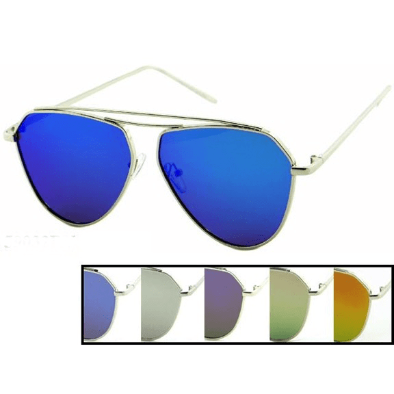 Angular Mirrored Aviator Sunglasses