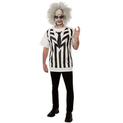 Beetlejuice  Adult Costume Top w/ Wig And Shirt