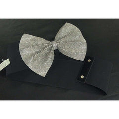 Sparkly Silver Bow Belt