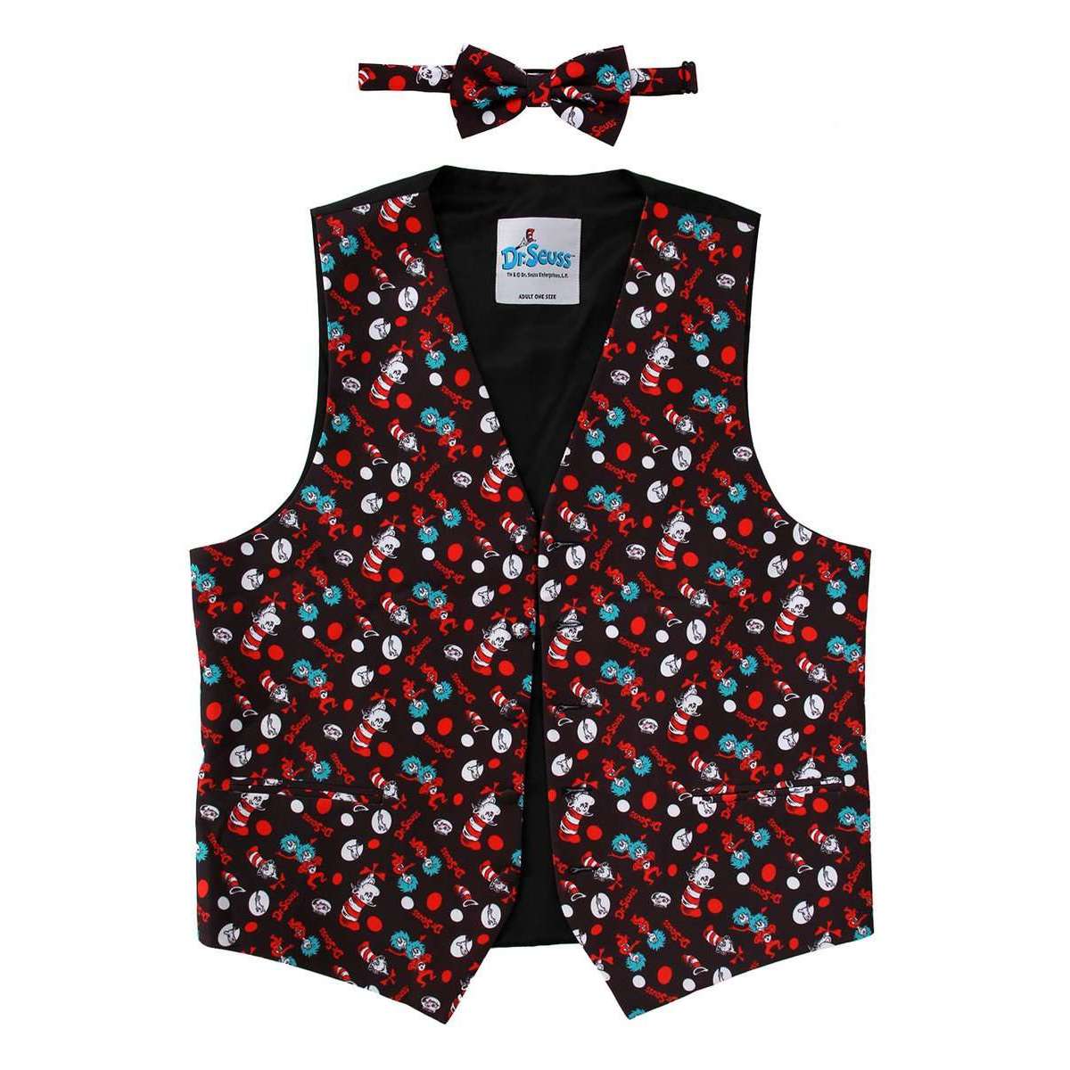 Dr. Seuss The Cat in the Hat Pattern Vest & Bow Tie Kit
