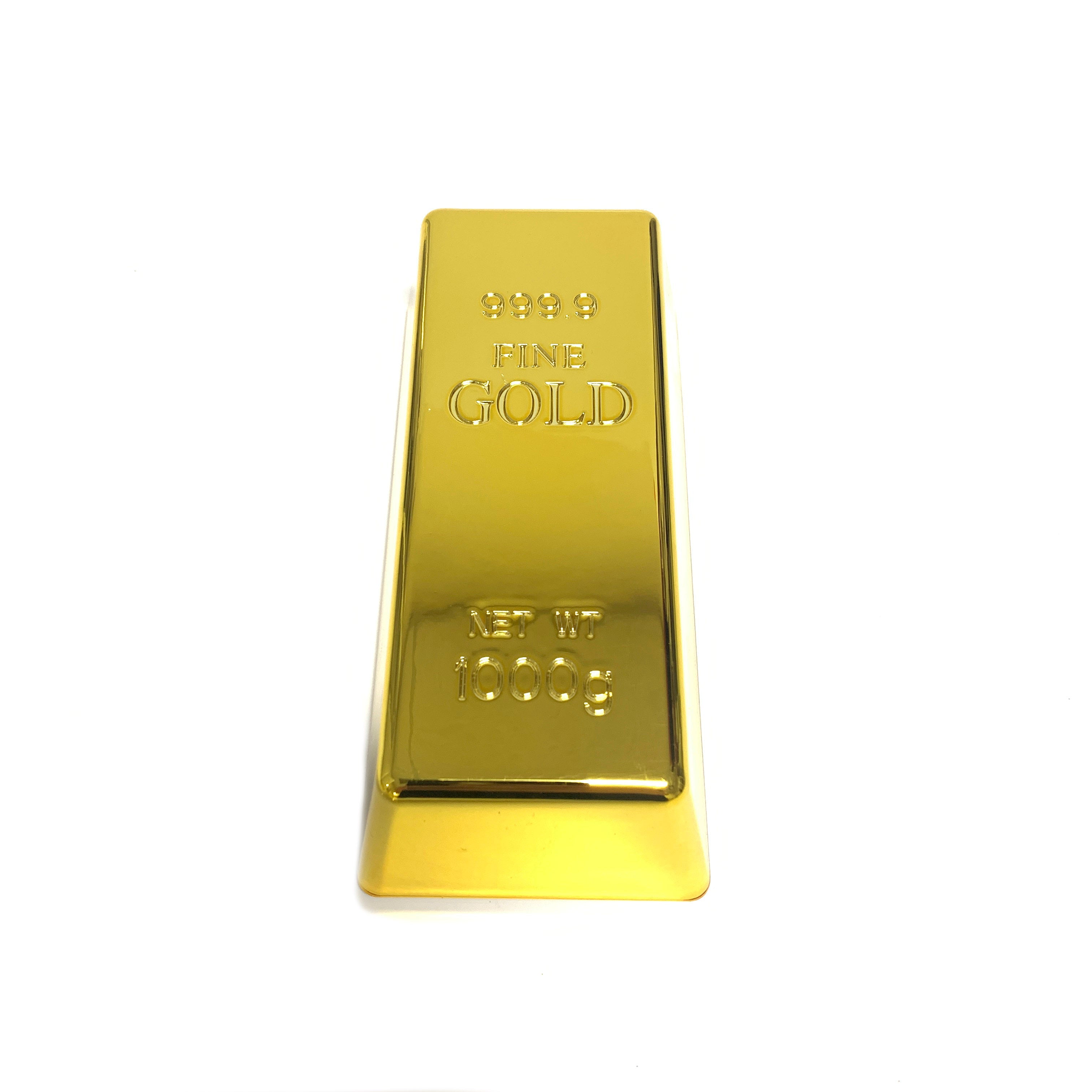 Large Gold Bar Plastic Replica - Weighted Filled Prop