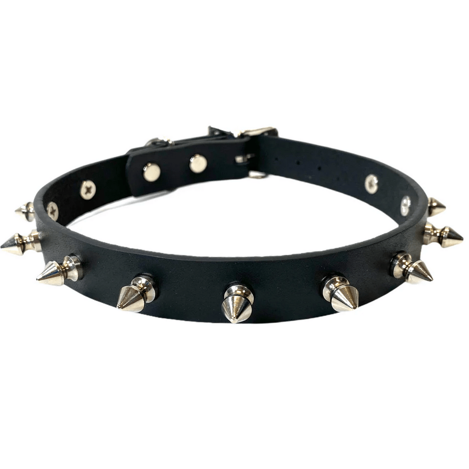 Leather Choker with 1/2" Spike 3/4" Wide