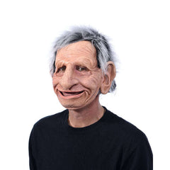 Alfred Goofy Geezer Toothless Old Man Mask with Grey Hair