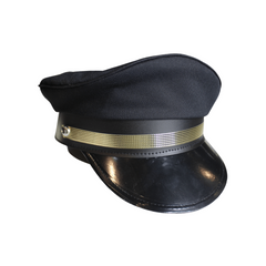 Black Military Hat with Adjustable Strap