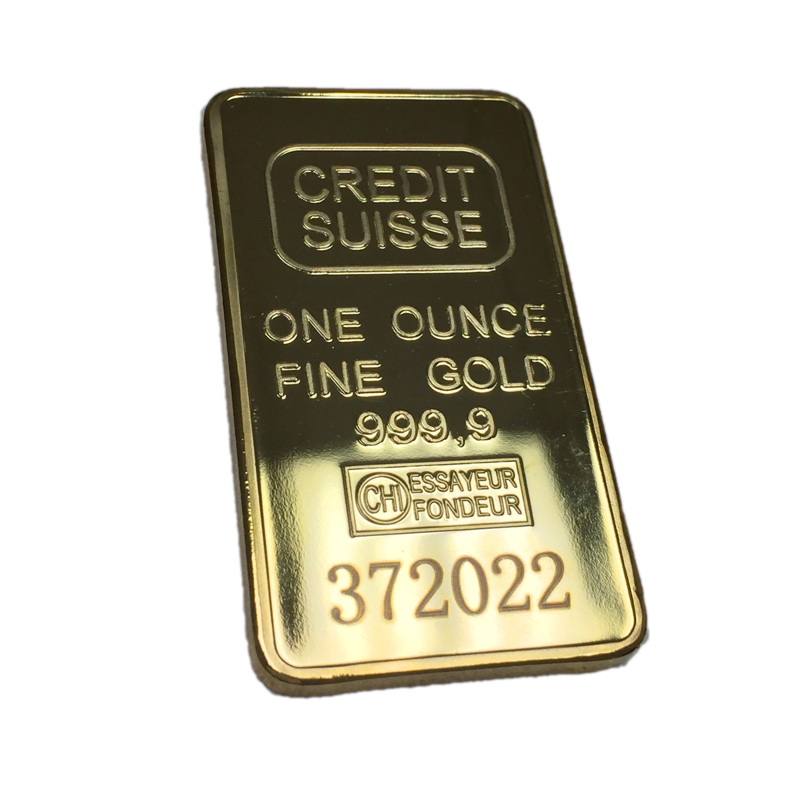 Gold Credit Suisse One Ounce Ingot Replica Prop