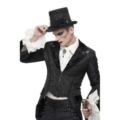 Victorian Vamp Black Zip Up Tailcoat