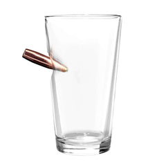 Bullet Through Beer Pint Glass