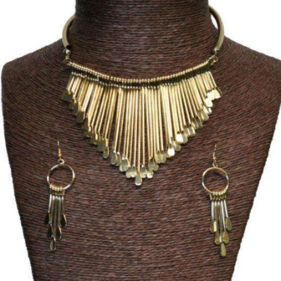 Gold Spoon Necklace Set