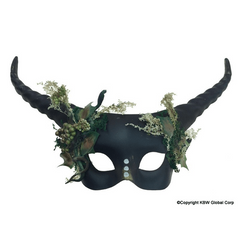 Black Two Horned Half Mask