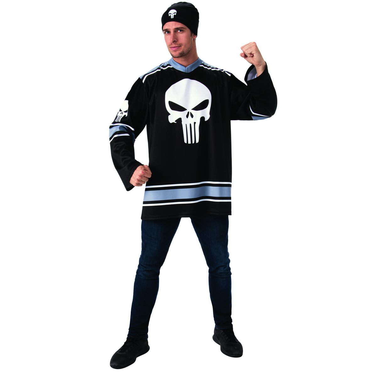 Marvel Universe The Punisher Adult Costume Jersey Top w/ Hat
