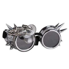Silver Steampunk Goggles with Magnifying Glasses