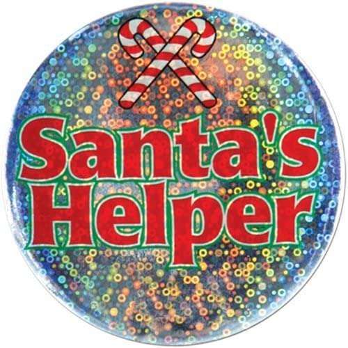Santa's Helper Christmas Holiday Button