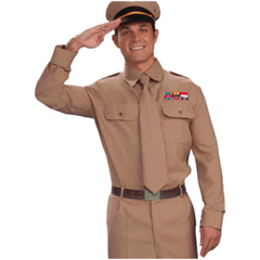 Army General Shirt & Tie Mens Adult Costume