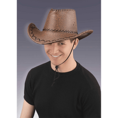 Brown Leather Adult Cowboy Hat
